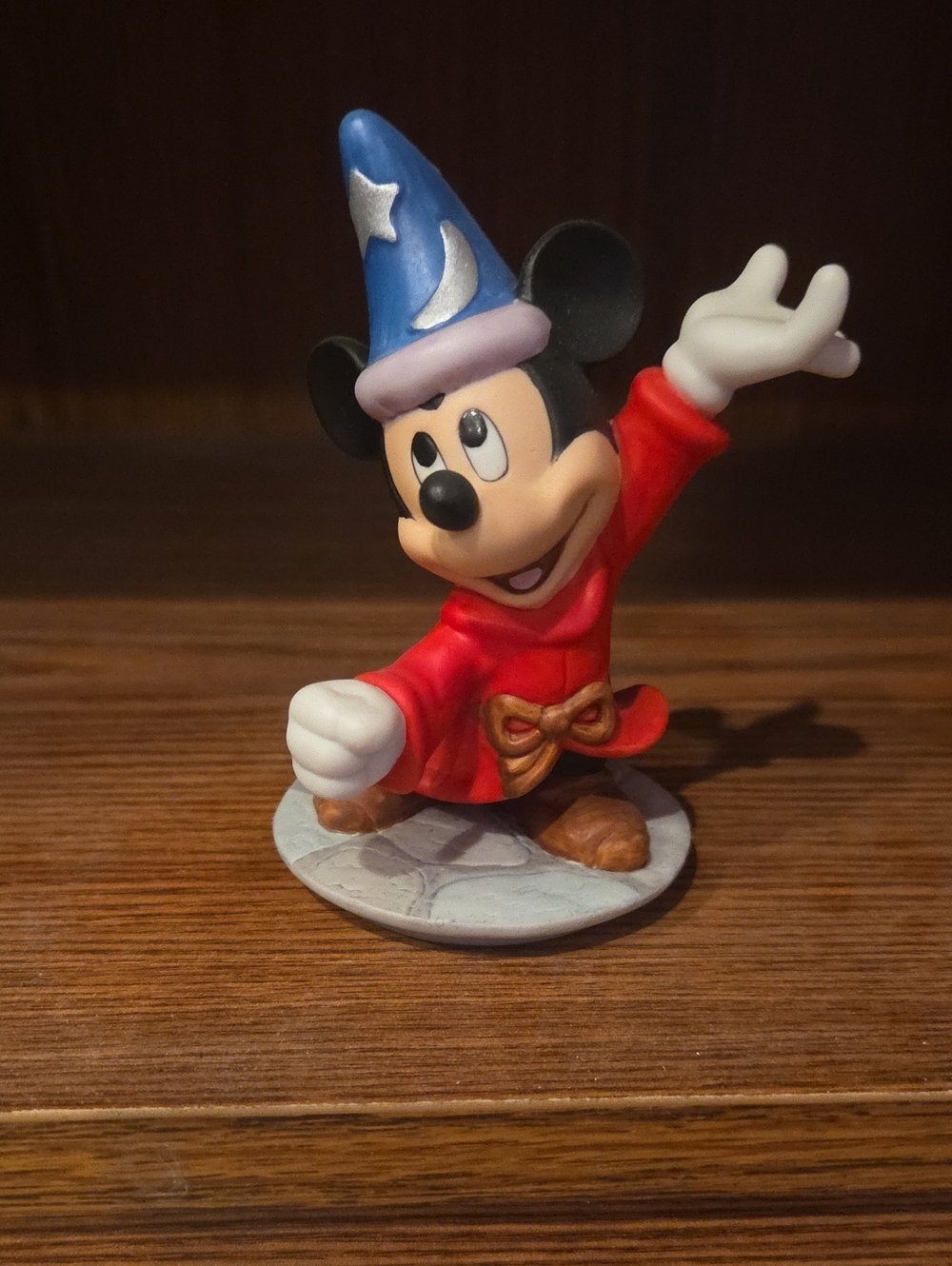 Disney Sorcerer Mickey Figurine - Blue Hat, Red Robe